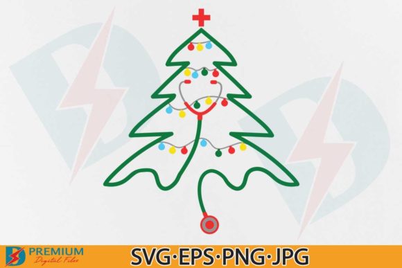 A Designer's Take on the Stethoscope Christmas Tree SVG