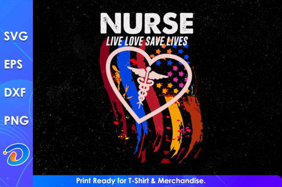 Nurse Live Love Save Lives USA Flag Embroidery Review
